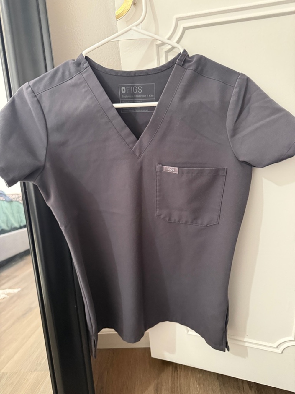 FIGS Slate Gray V-Neck Scrub Top
